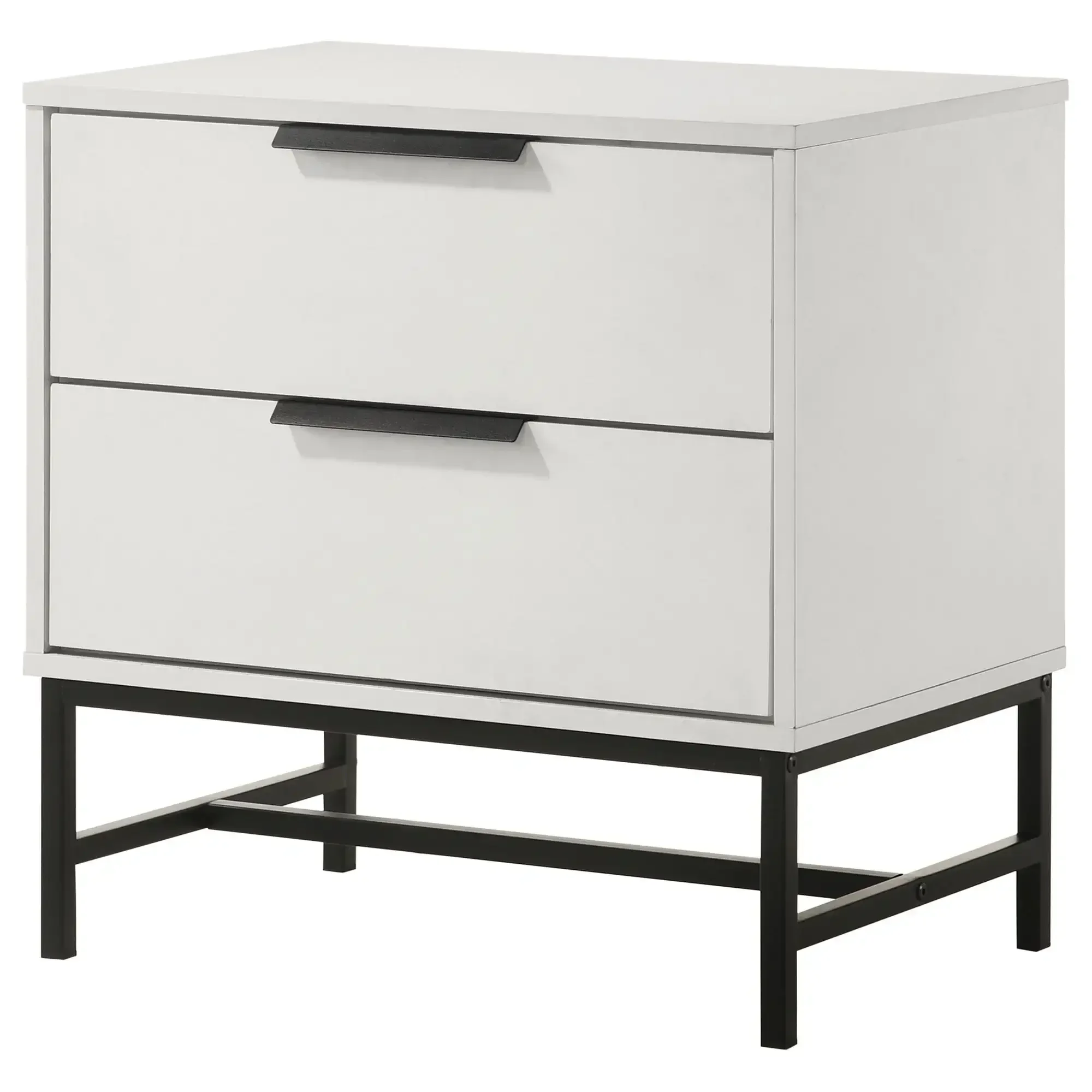 Hot Sell Nortic Floating Concise Style Bedroom Furniture White 2 Drawer Nightstand Bedside Table for Bedroom