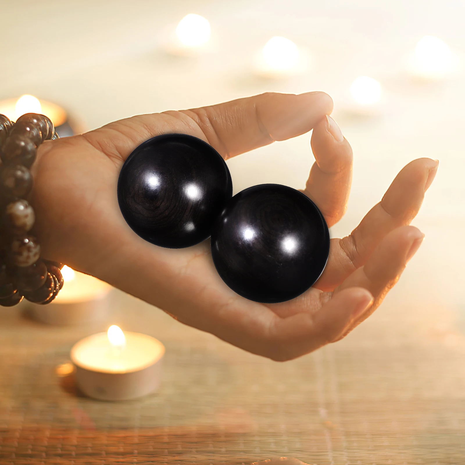 

2Pcs 4cm Red Sandalwood Hand Massage Balls Exercise Tool Wooden Balls Reusable Smooth Surface