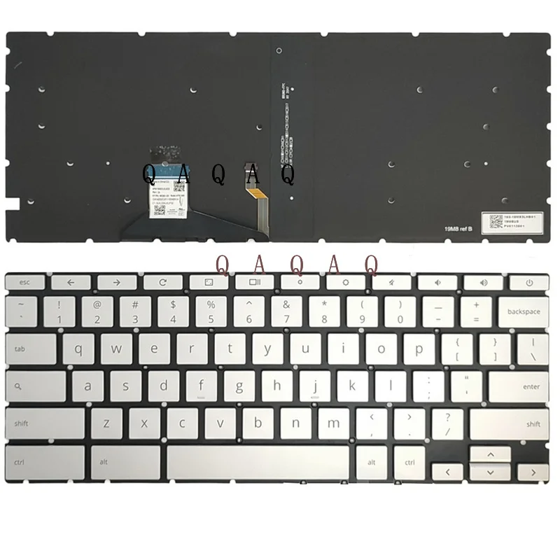 

QA US Keyboard for HP Pro C640 M03661-001 HPM19M8 Silver with Backlit