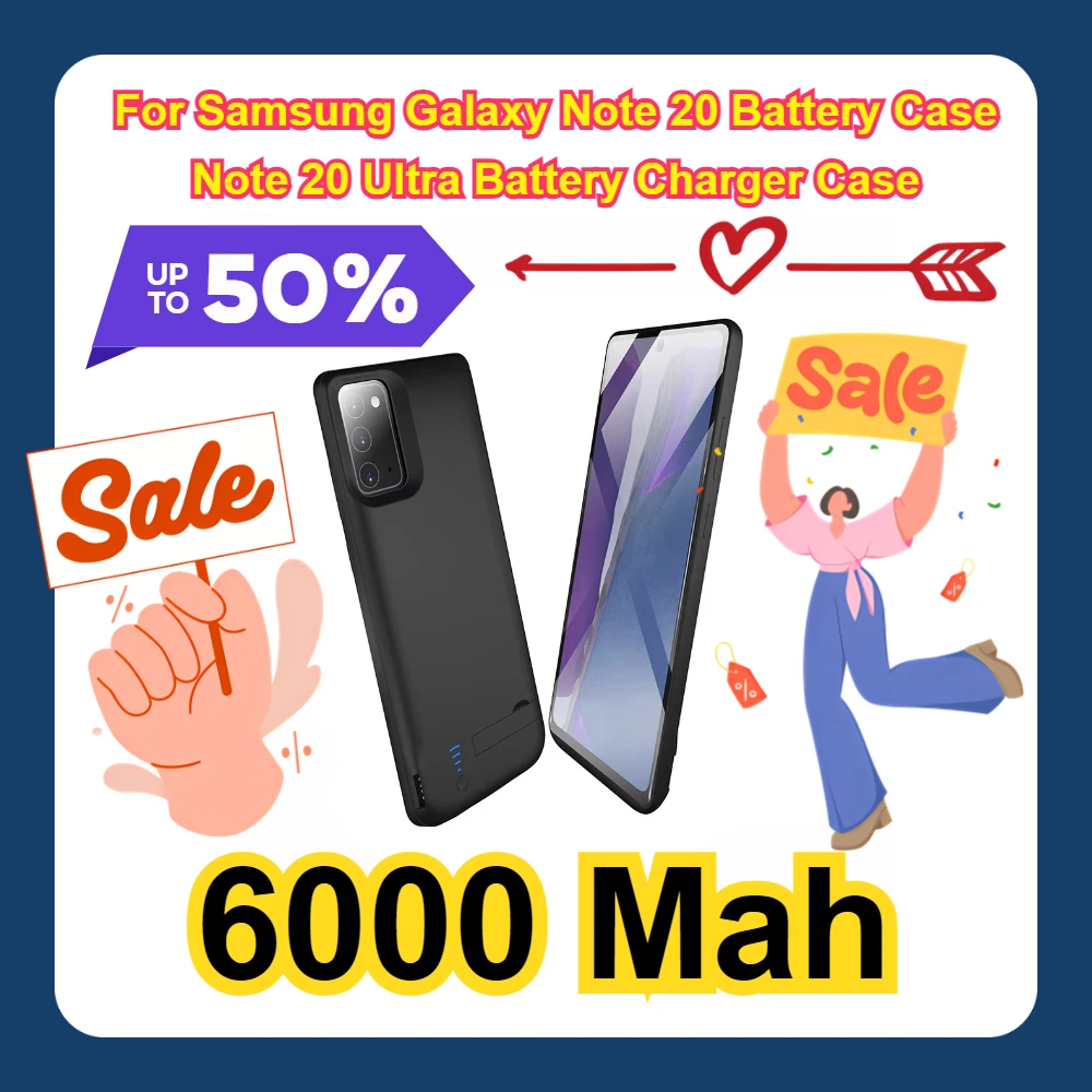 

6000 Mah For Samsung Galaxy Note 20 Battery Case Note 20 Ultra Battery Charger Case Power Bank Note 20 Battery Case