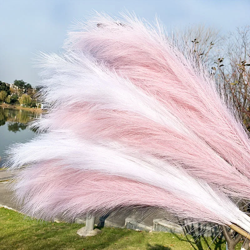 110cm Artificial Pampas Grass Fake Plants Fluffy Reed Flowers Bouquet For Wedding Home Decoration Birthday Party Decor Supplies