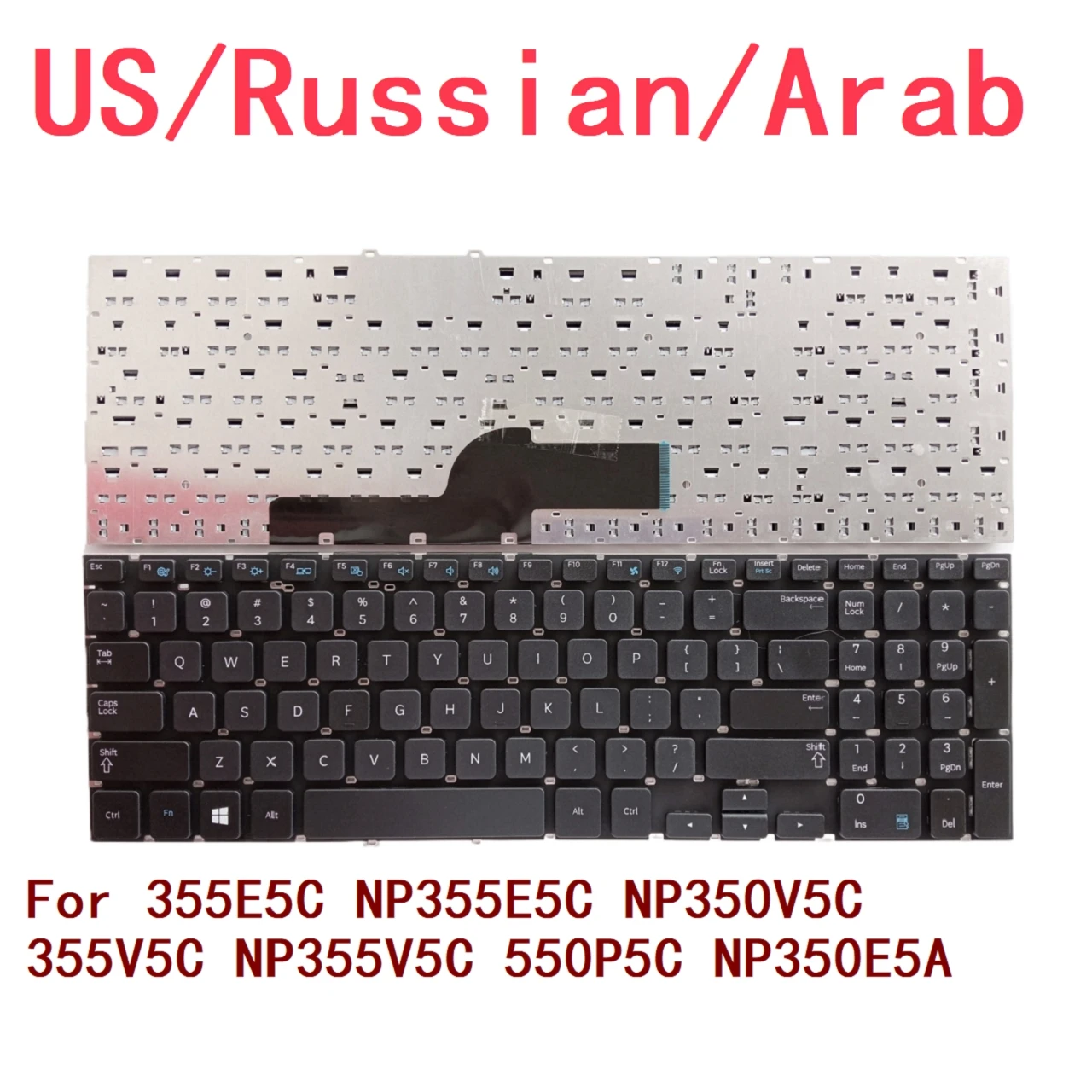 New US Russian Arab Laptop Keyboard For Samsung 355E5C NP355E5C NP350V5C 355V5C NP355V5C 550P5C NP350E5A Notebook PC Replacement