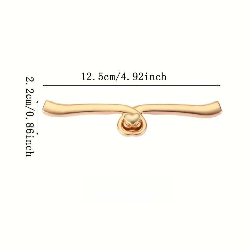 8/12pcs Golden Heart-Shaped Twist Lock Clasps Durable Iron Luggage Additions Handmade Bags DIY Wallet Making Secure Woven Bags