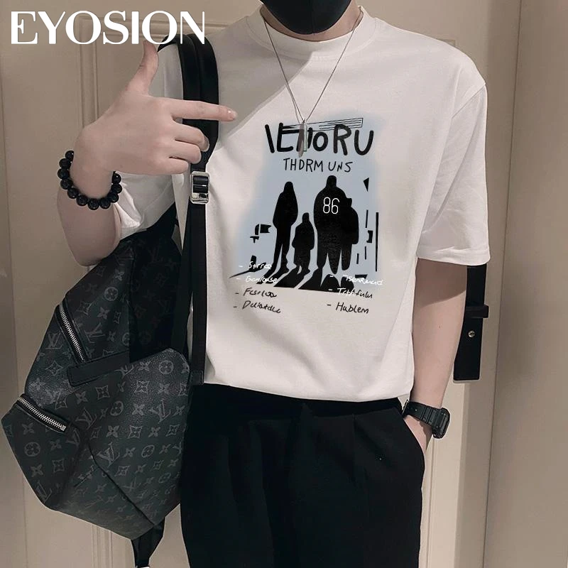 Men\'s T-shirt Vintage Short Sleeve Shirt Graphic T Shirt Summer Hip Hop Streetwear Harajuku Clothes Loose Tee Plus Size 5XL