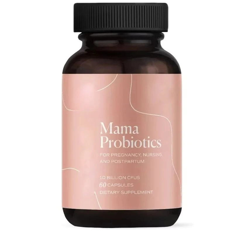 Probiotics support digestion and immune health during pregnancy, postpartum, and breastfeeding. Prenatal vitamin capsules
