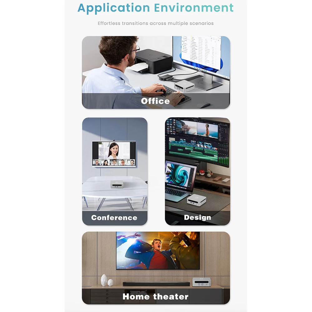 GenMachine New AMD Ryzen 5 5600U Support Windows 11Pro MINI PC DDR4 Channel WIFI6 BT5.2 Desktop Office Gaming Computer pc gamer