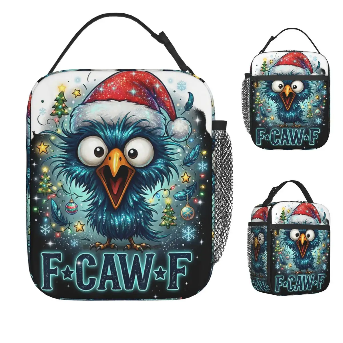 

Funny F Caw F Raven Bird Saying Lunch Bag Fun Lunch Box For Child Office Insulated Cooler Bag Print Thermal Tote Handbags
