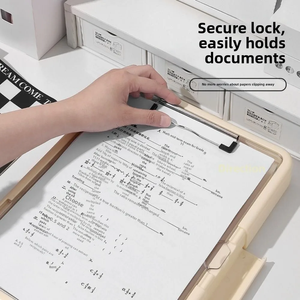 Double Layer A4 Clipboard Large Capacity Simple Clamp Document Organizer with Storage Durable Document Folder Student Use