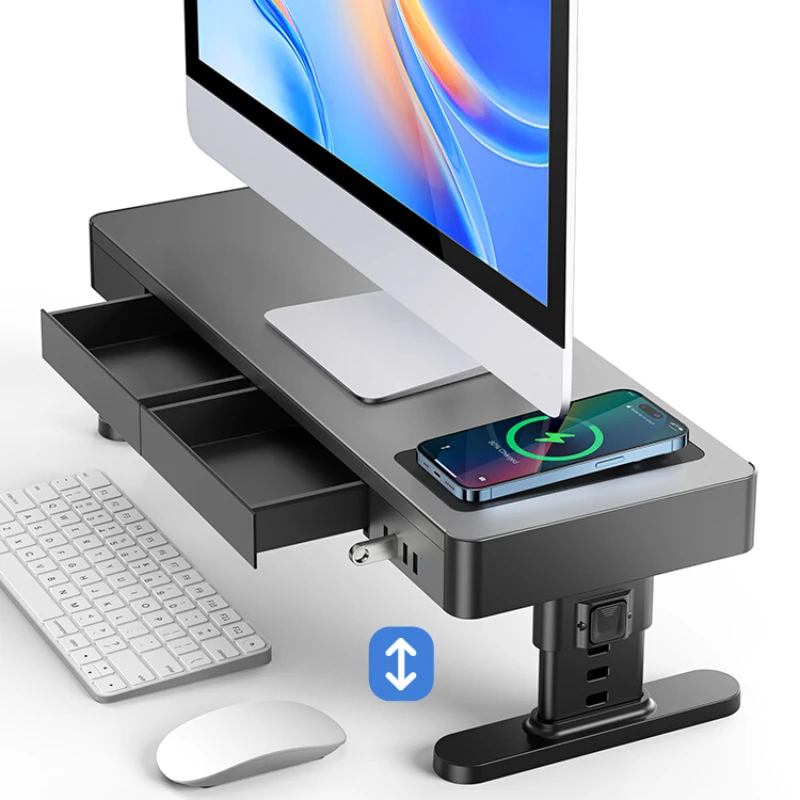 

computer monitor height bracket, laptop USB expansion dock multifunctional mobile phone wireless charging, office workstation