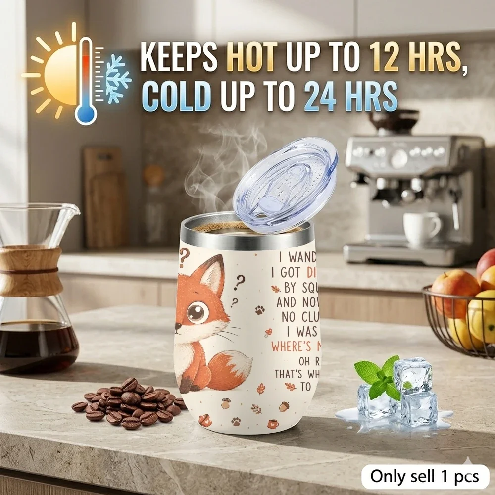 Scatterbrained Forest Critters Vacuum Flasks 12oz Insulated Stainless Steel Mug with Lid Travel Tumbler Double Wall Coffee Cup