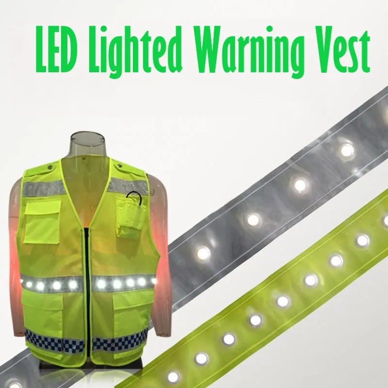 BA-C15 LED Flash Light Vest Road Traffic Safety Night Duty Warning High Light Reflection