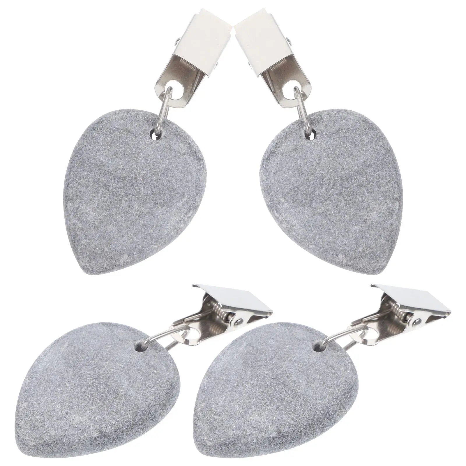 4 Pcs Tear Drop Marble Tablecloth Weights 3 5x4 5 White Reusable Clips Decorative Practical Home Party Restaurant Banquet