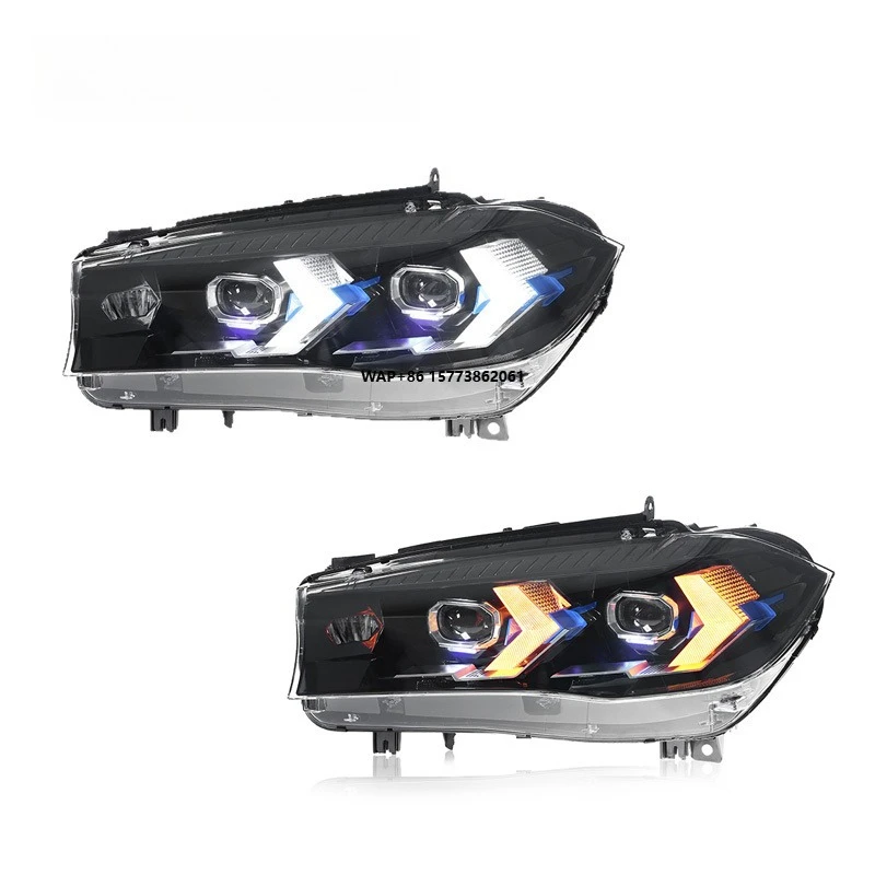 

1 шт. Светодиодные фары для автомобилей, аксессуары для систем освещения авто, 14-18 X5-F15, блок фар, автомобильные светодиодные лампы