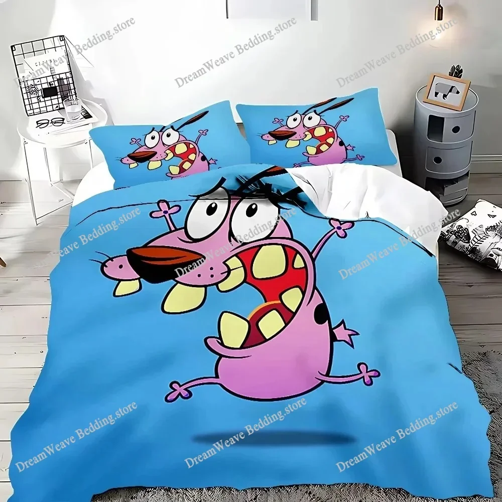 

Пододеяльник с изображением мультяшного персонажа C-Courage The Cowardly Dog, изысканный комплект постельного белья с цифровой печатью, одеяло, декор для дома, подарок для детей7