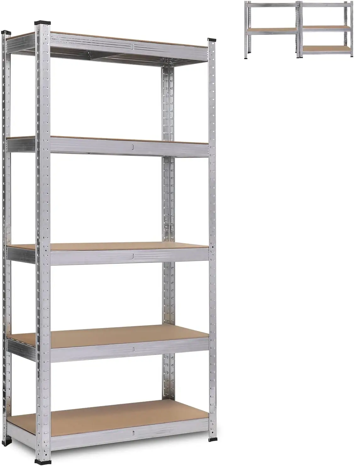 AESRAOU Storage Shelves - 5 Tier Adjustable Garage Utility Shelves Heavy Duty Metal Storage Rack Shelf Unit for Warehouse Pantry