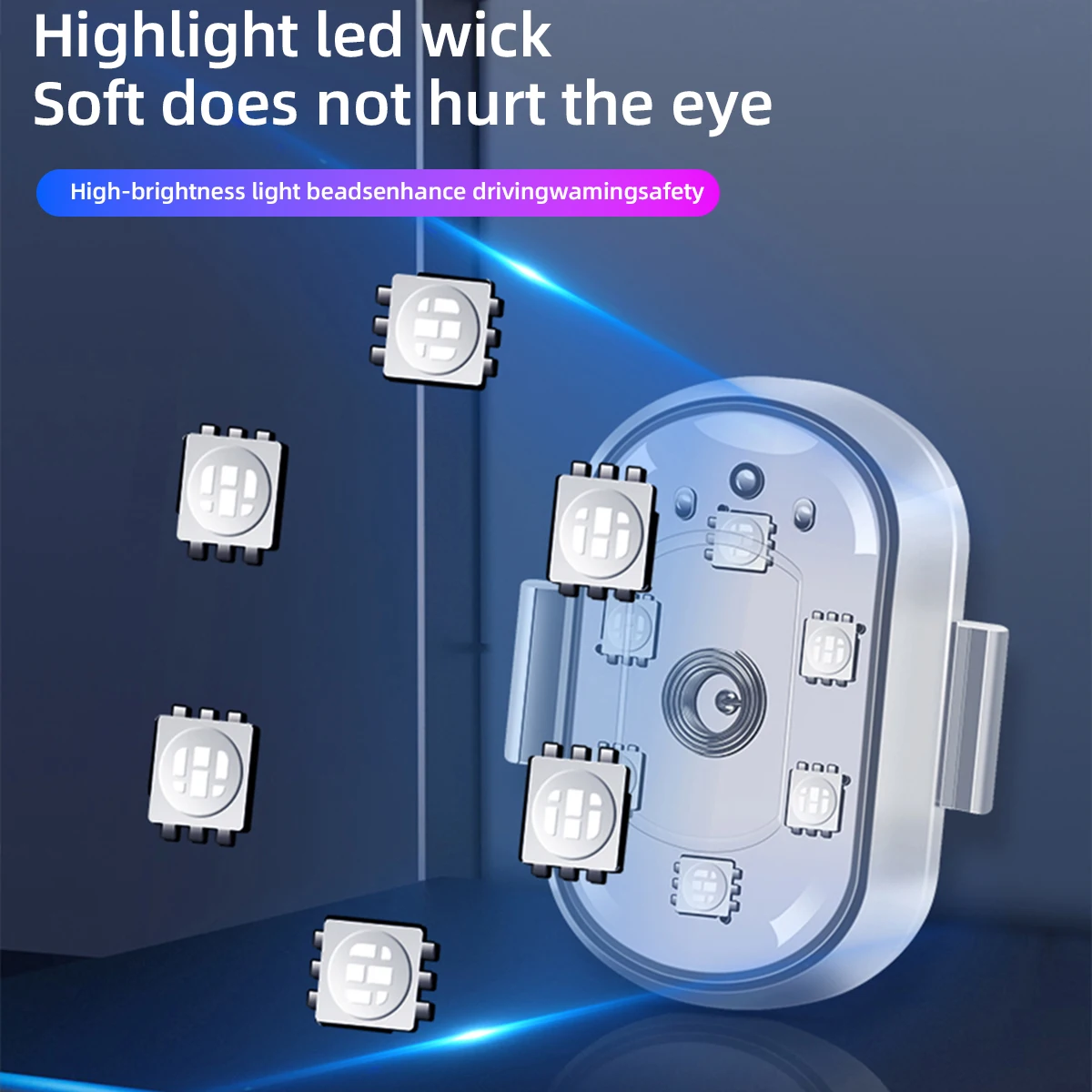 1бр LED сензорна светлина Мини безжична RGB атмосферна светлина Многофункционален сензорен самолет Светлинно USB зареждане Вътрешно осветление на кола