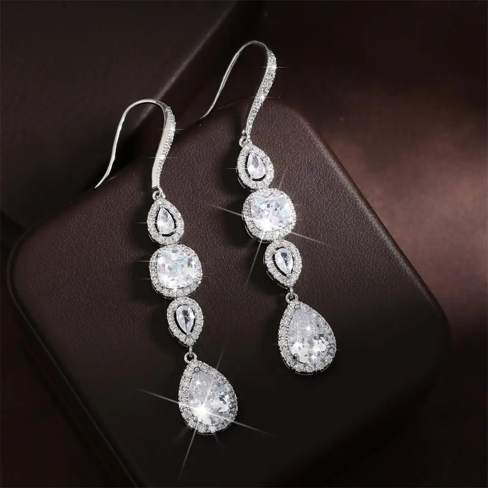 ZAKOL Wassertropfen Micro Intarsien Zirkon Elegante Exquisite Baumeln Ohrringe Für Frauen Klassische Mode Charme Schmuck Zubehör – Detail 11