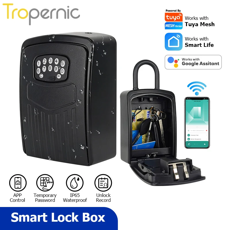 

TUYA Smartkey Lock Box Home Key Wireless Smartlock Box Electronic Key Box App Digital Code Bluetooth Key Safe Padlock for Host