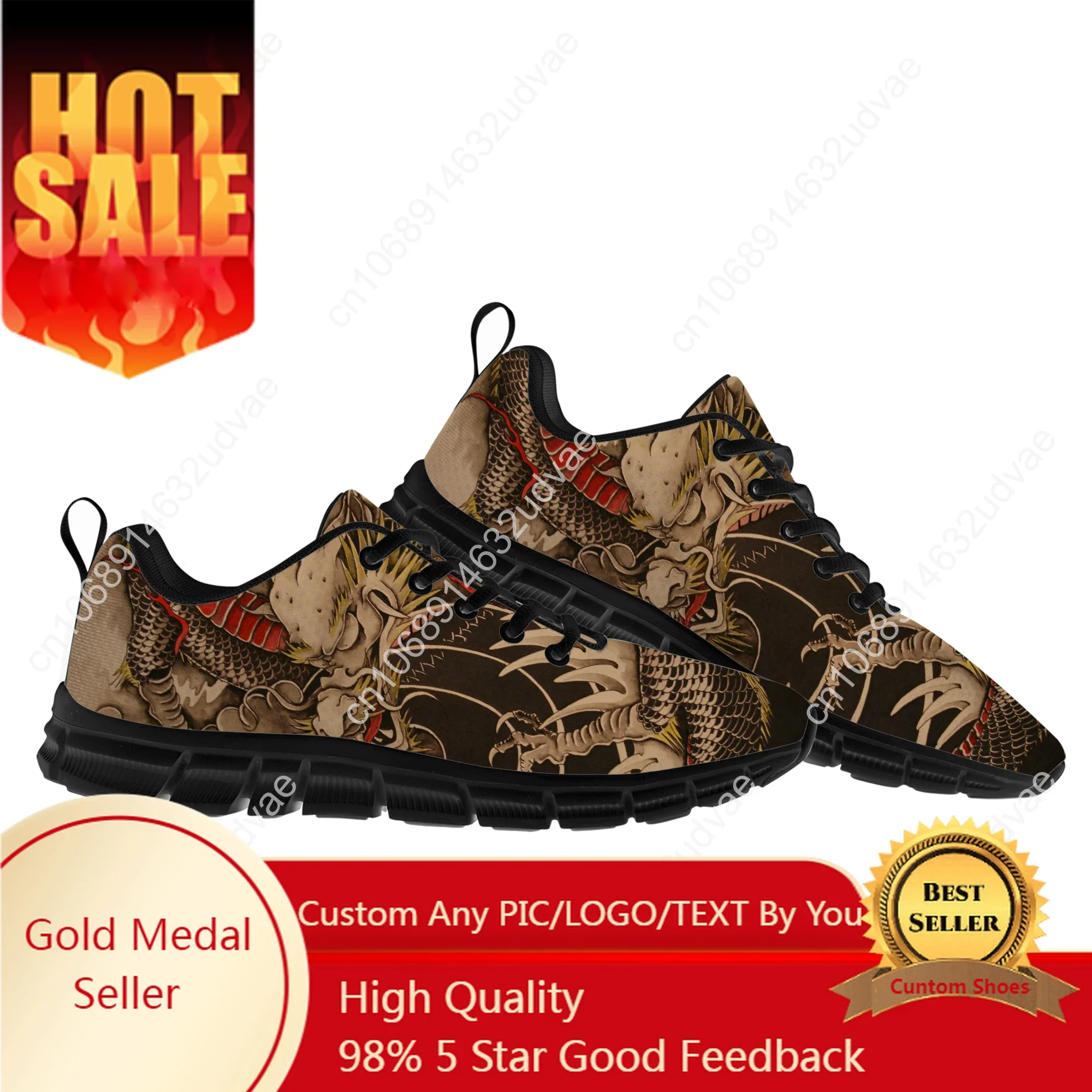

Chinese Dragon Sneakers Mens Womens Teenager Customized Sports Shoes Casual Custom Made Shoe High Quality Couple Shoes