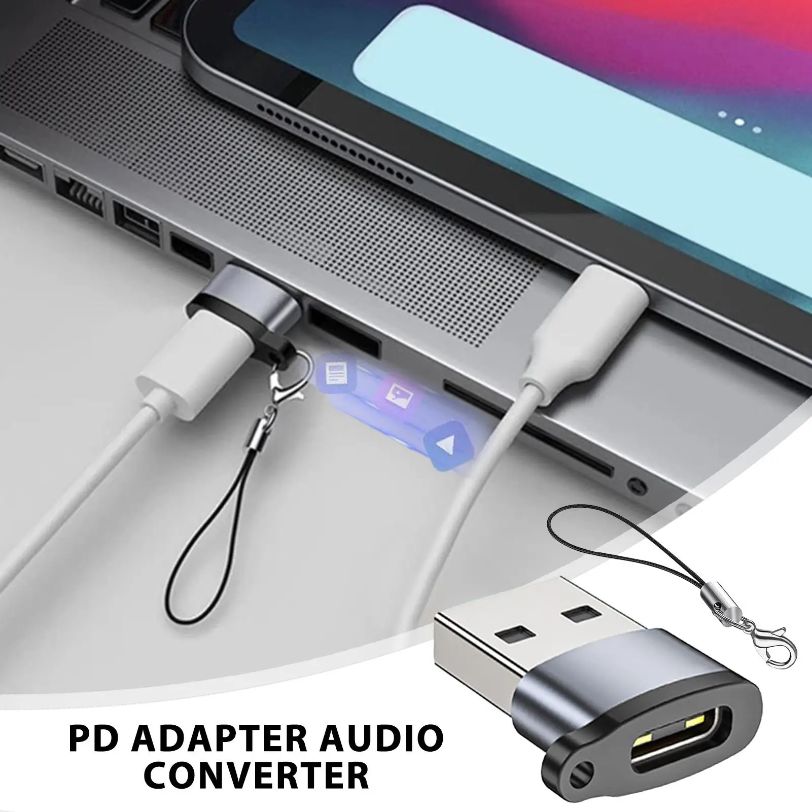 USB-C 어댑터 암-수 타입 C-USB 컨버터 알루미늄 합금 암-수 충전 컨버터 소형 고속 충전 오디오
