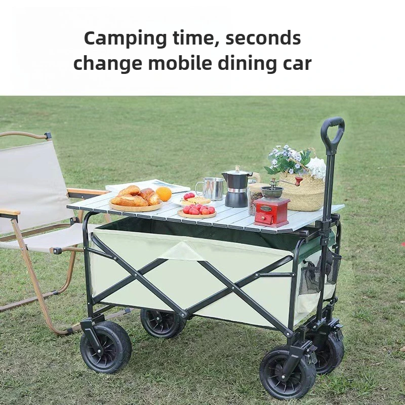 

Outdoor foldable camp car camping cart trolley picnic rider trolley trailer stall truck express truck