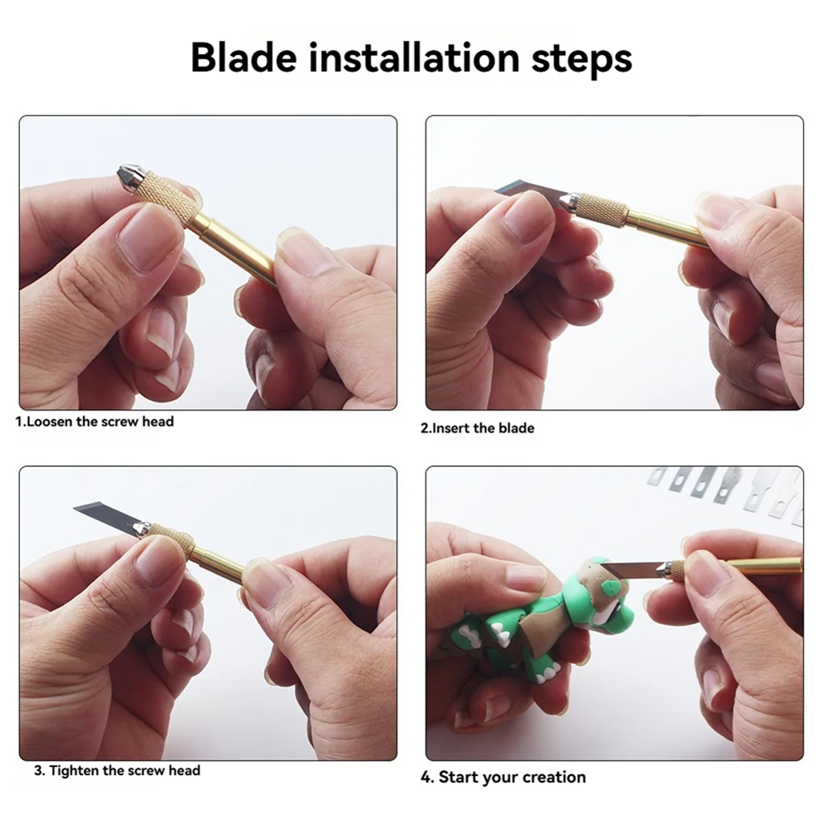 AA98 Blade Handle Kit for 936 Soldering Iron Heating Knife Multi-Functional DIY Model Heating Carving Trimming Tool Blade Kit