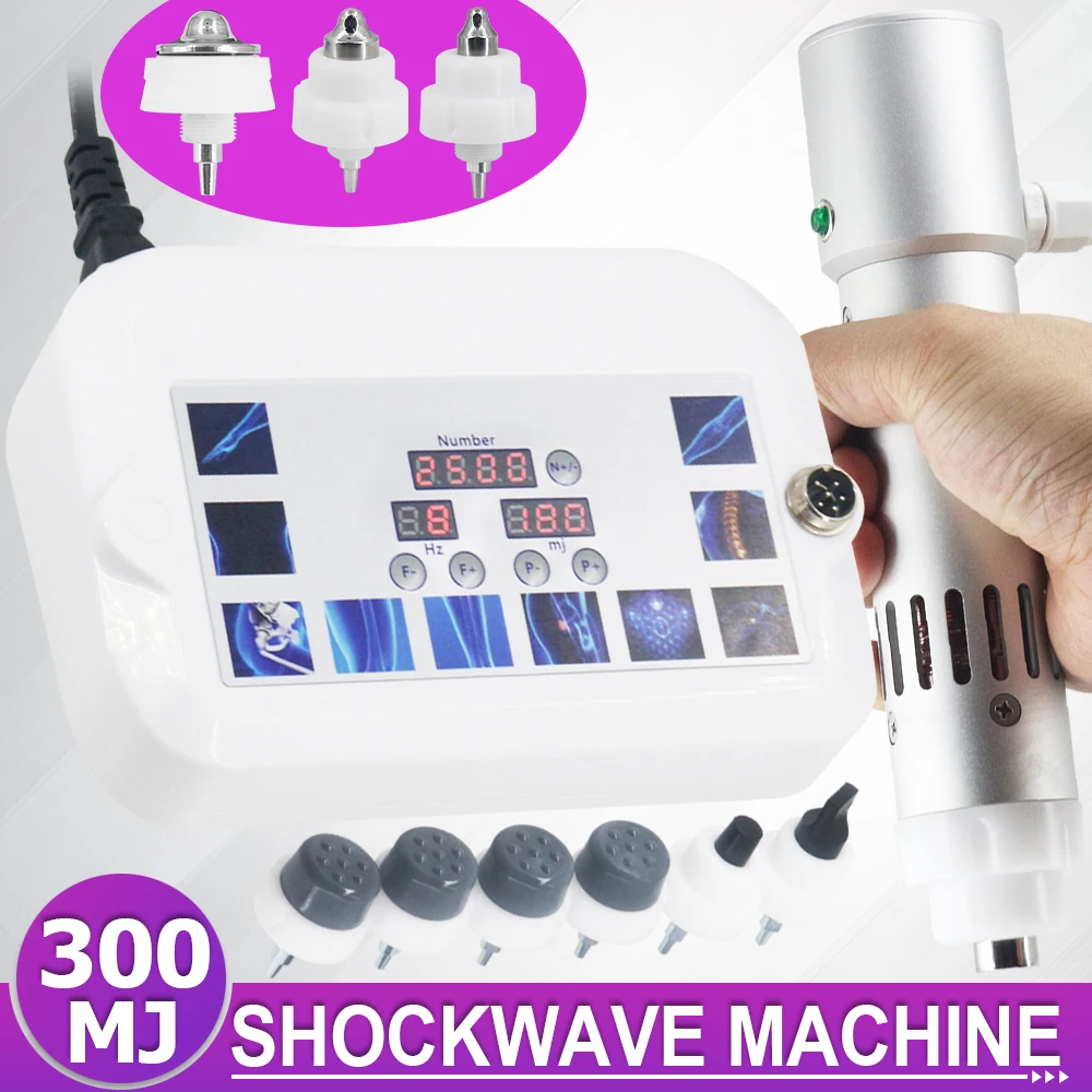 

300MJ Профессиональный аппарат для ударно-волновой терапии для лечения ЭД, облегчение боли в теле, новейшая ручка, физиотерапевтический ударно-волновой массажер