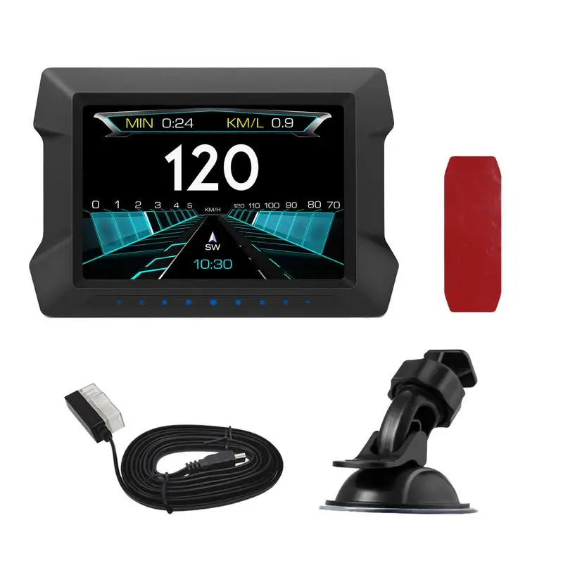 

Multifunction Auto GPS Head-Up Display Smart Gauge Car Electronics Speedometer Security Alarm Water Oil Temp Overspeed