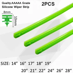 Recarga de Tiras de Silicone, Pára-brisas, Acessórios para Veículos, Verde, Macio, 8mm, 14 