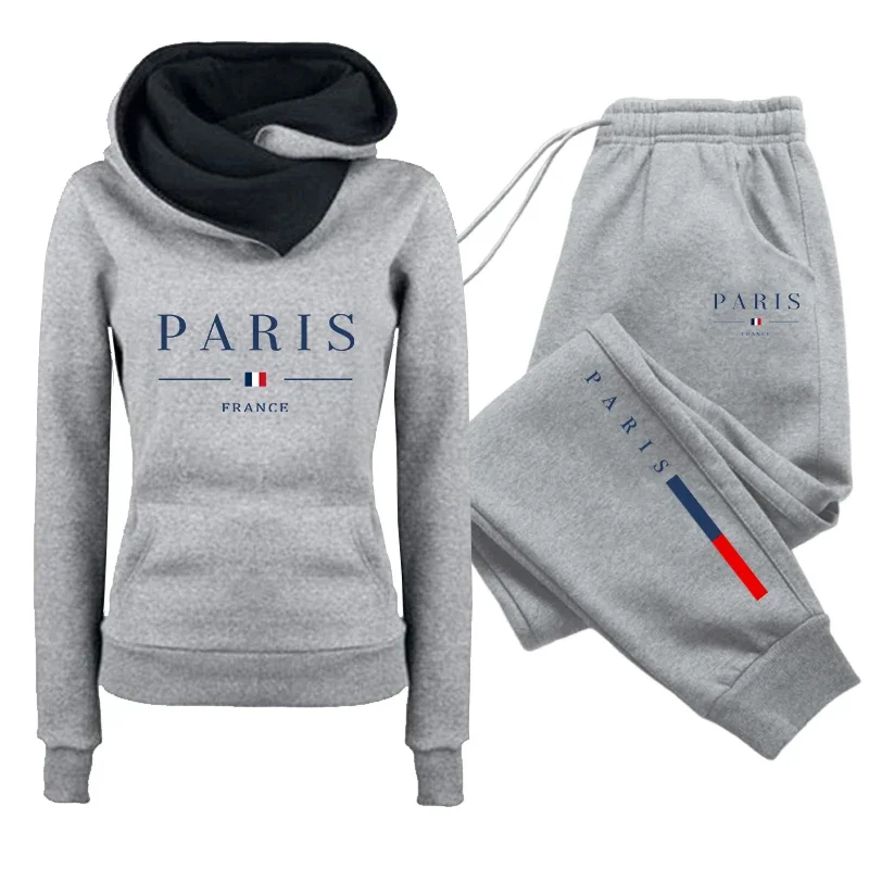 Women's Set/Hoodie/Pants Paris Fashion Tracksuit Hooded Sweatshirt Sweatpants Autumn Winter Female Daily Casual Sports Outfit