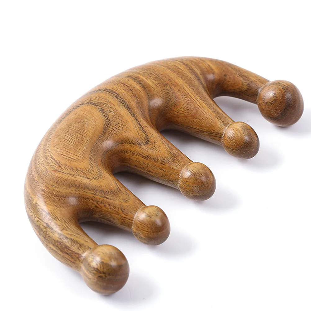 

Green Sandalwood Five Teeth Massage Comb Anti-Static Wood Hair Comb Smooth Close Teeth Scalp Massager Stimulate Blood