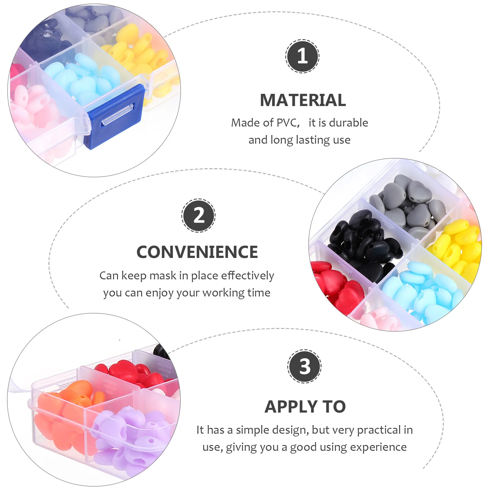 

200Pcs Anti Slip Adjustable Buckle Mask Rope Button Durable Long Lasting Practical Gift for Friends Families Comfortable Easy to