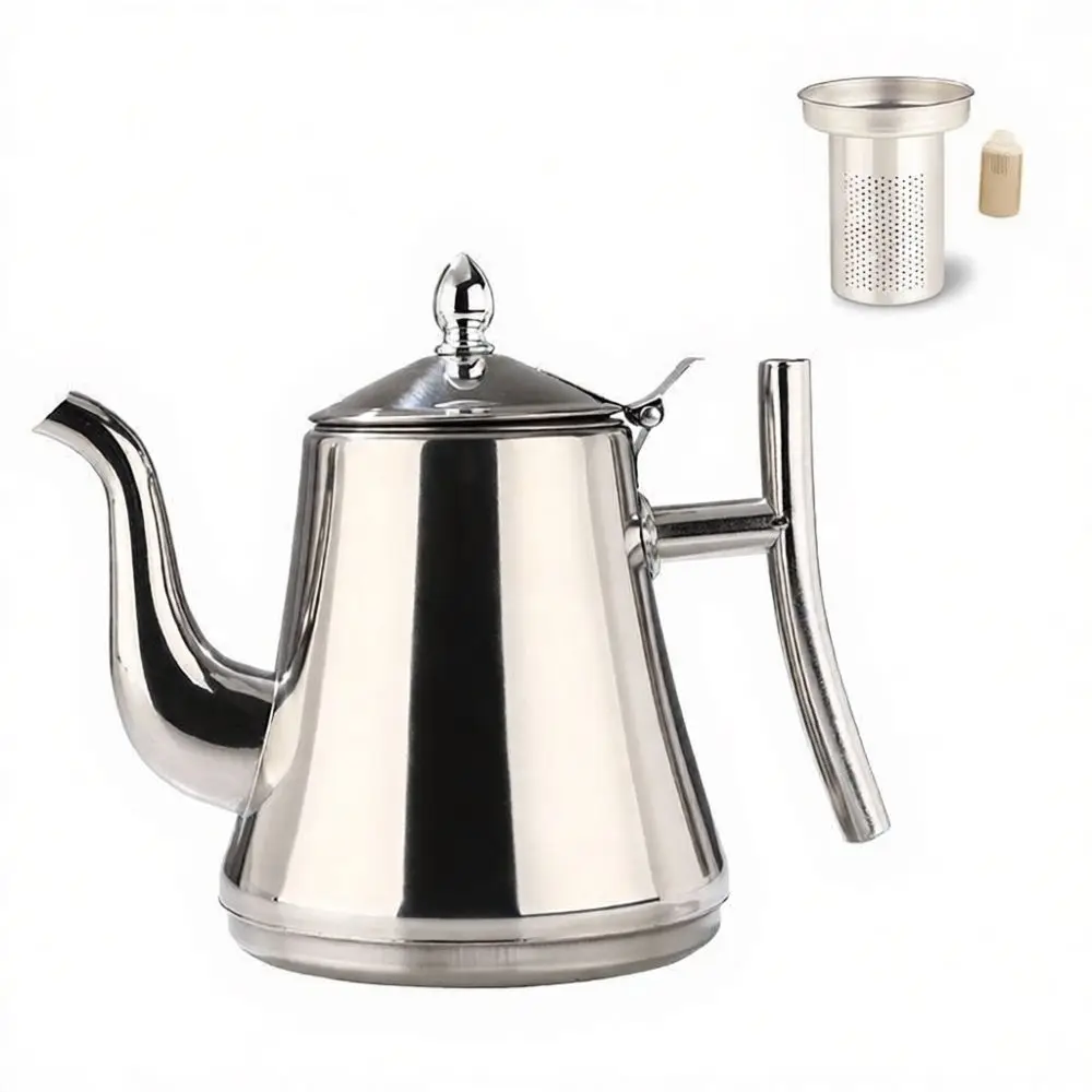 Modern Stainless Steel Tea Pot With Filter Infuser Gold Silver Brewing Kettle For Stovetop Induction Kitchen Homeware