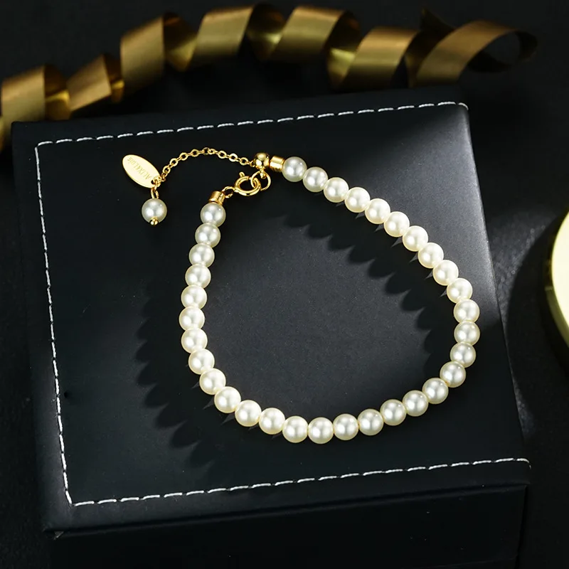 French light luxury daily commuter versatile handmade beaded bracelet classic basic jewelry hair