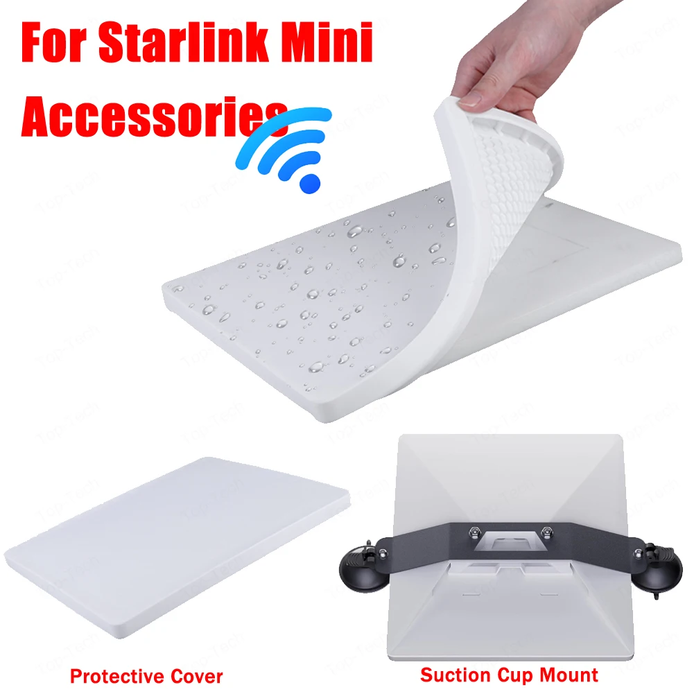 Dla Starlink Mini Silicone Case Protective Case Protector Strong Suction Cup Mount Waterproof Protective Cover Akcesoria