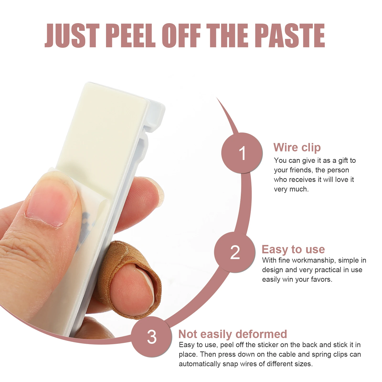 

4Pcs Cord Keeper Wire Clips Self Adhesive Cable Organizer for Headphone Cables Cord Keeper Wire Management Cable Organizer