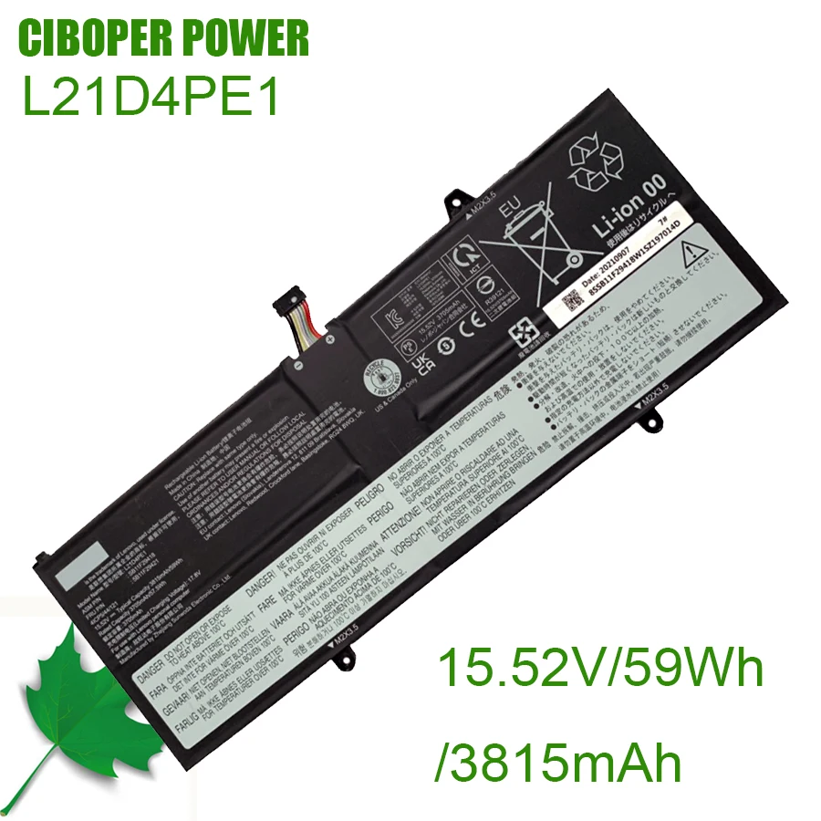 

CP Original Laptop Battery L21D4PE1 59Wh/3815mAh For Yoga 6 13ALC7 L21C4PE2 L21M4PE2 5B11F29411 5B11F29414 5B11F29421 5B11F29412