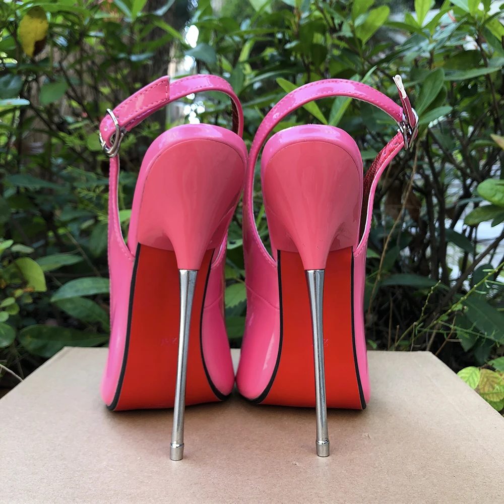 Woman Sandals 16cm Extreme Thin High Heels Sexy Pink  Stilettos Pumps Peep Toe Fetish Model Club Man Crossdresser Unisex Shoes