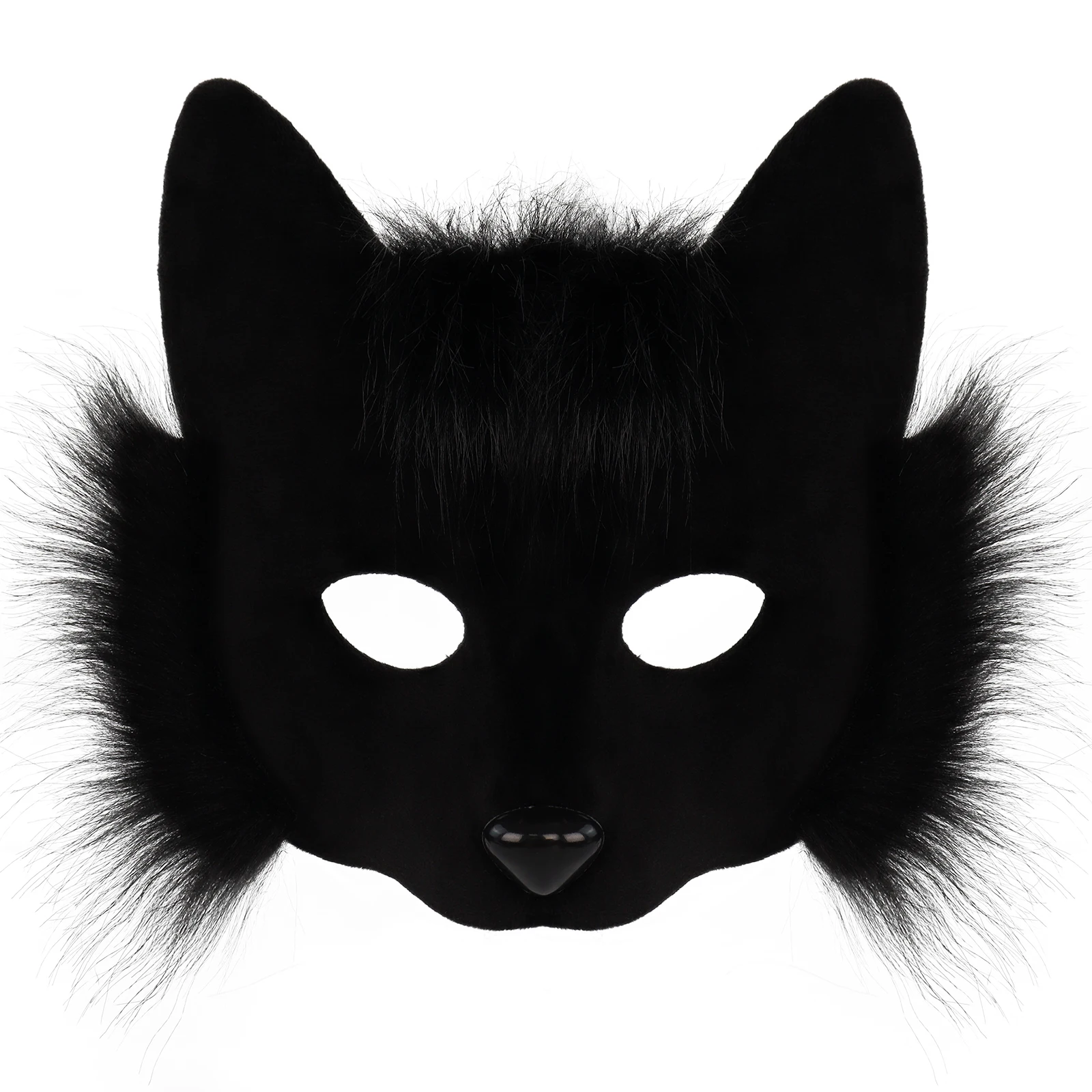 อินเทรนด์สัตว์หน้ากากครึ่งหน้า Fox Cat หน้ากากเครื่องแต่งกาย Props สําหรับปาร์ตี้ฮาโลวีนคอสเพลย์