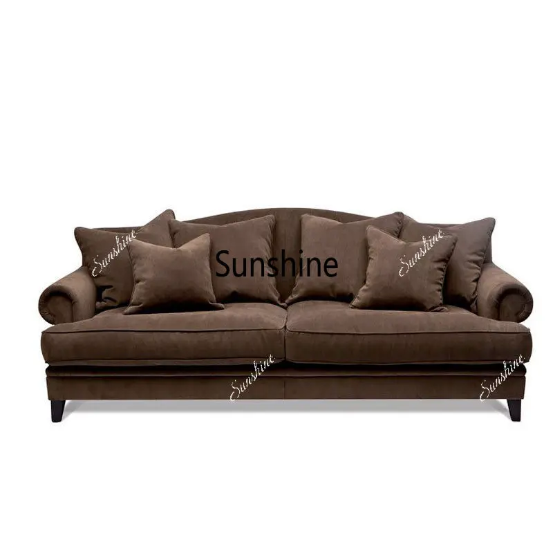 American style small apartment fabric single double triple sofa