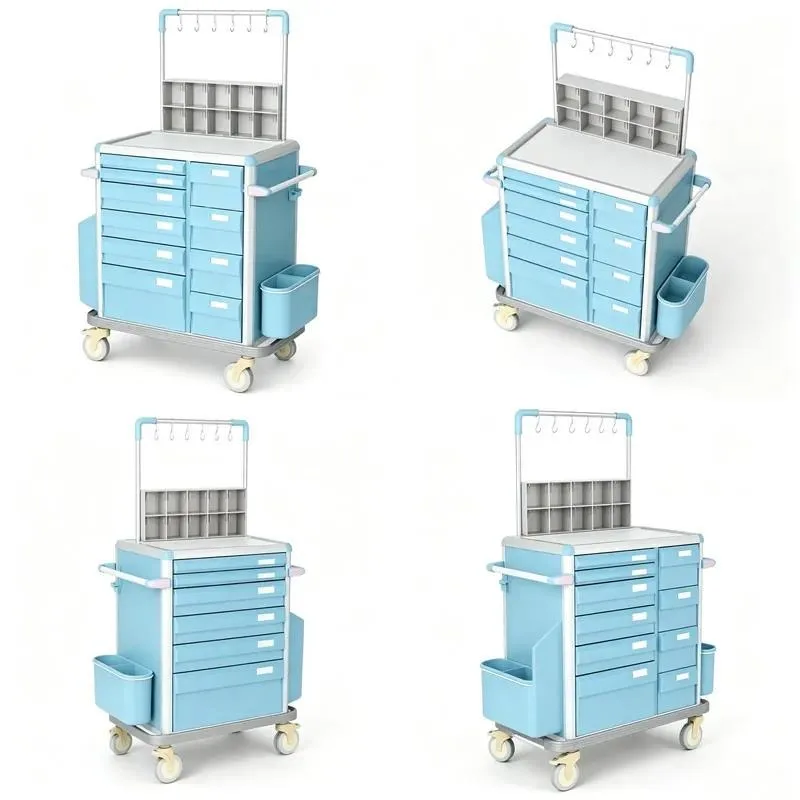 12 Drawer IV Treatment Cart Multifunctional Medical Trolley with IV Pole and Storage Rack for Hospital Clinic Nursing Station