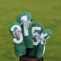 Embroidery Number Golf Club #1 #3 #5 Wood Head covers Driver Fairway Woods Cover PU Leather Head Covers Golf Putter Cover