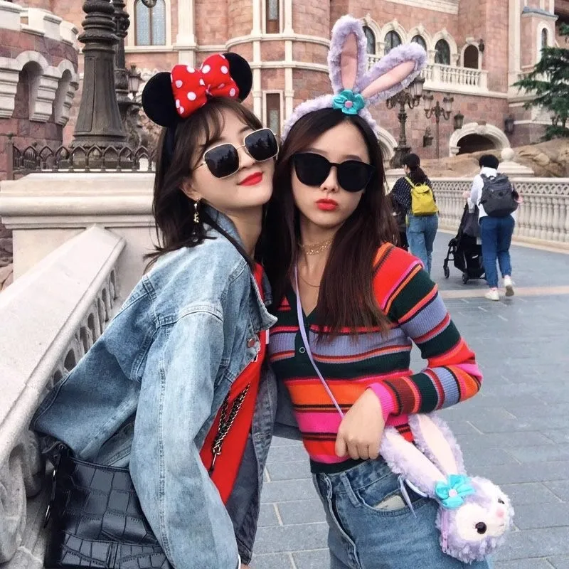 디즈니 뉴 더피 베어 머리띠 놀이공원 귀여운 머리띠 사진 머리 장식 헤어 액세서리 워싱 머리띠 헤어 카드