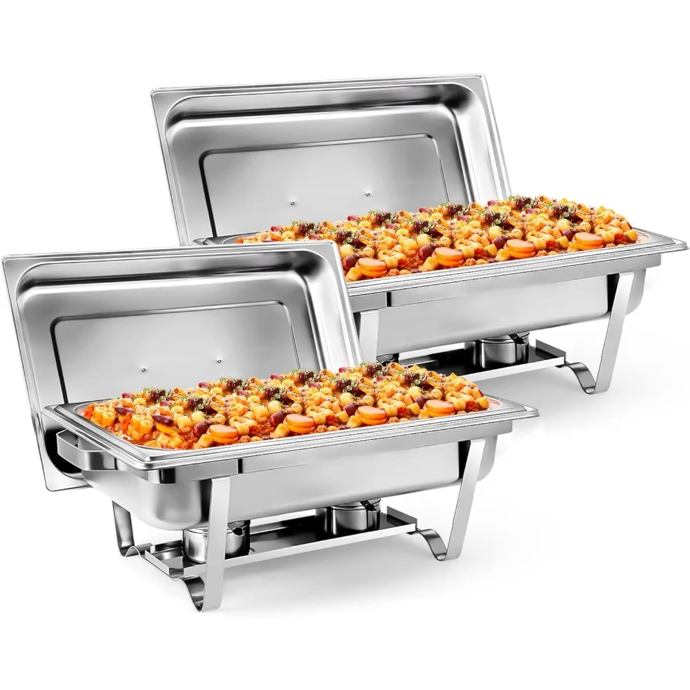 

Nova Microdermabrasion 2 Pack Chafing Dish Buffet Set 8 Qt Stainless Steel Complete Chafer Set Catering Warmer Set with Water Pa