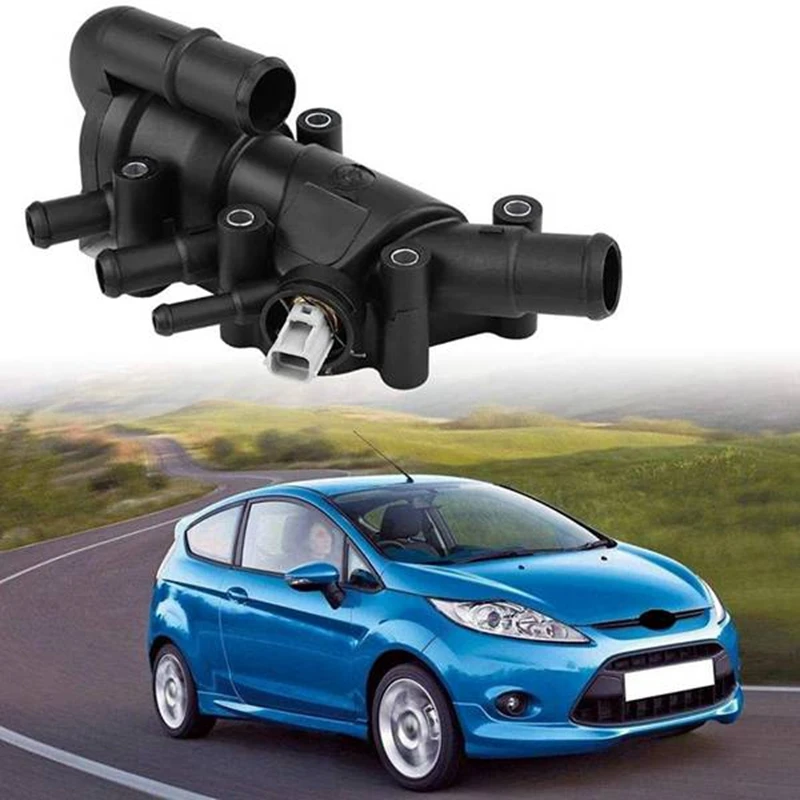 Engine Coolant Water Outlet Thermostat With Housing Assembly For Ford Fiesta Ikon 1149617,2S6G-9K478-A2B