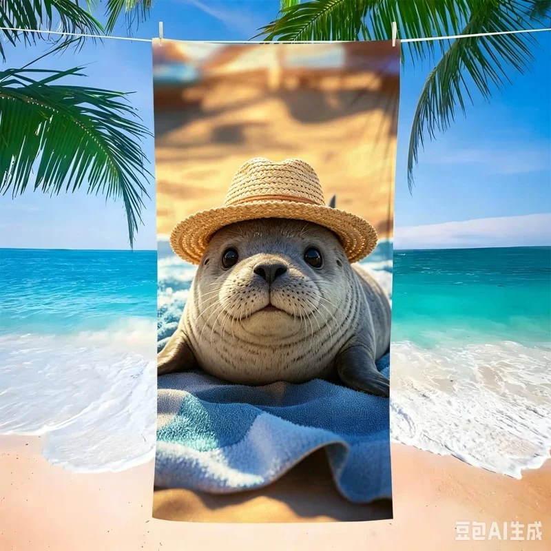 Newest Cool Shark With Sunglasses Beach Towel Cartoon Animal Kids Microfiber Pool Towel Quick Dry Travel Towel