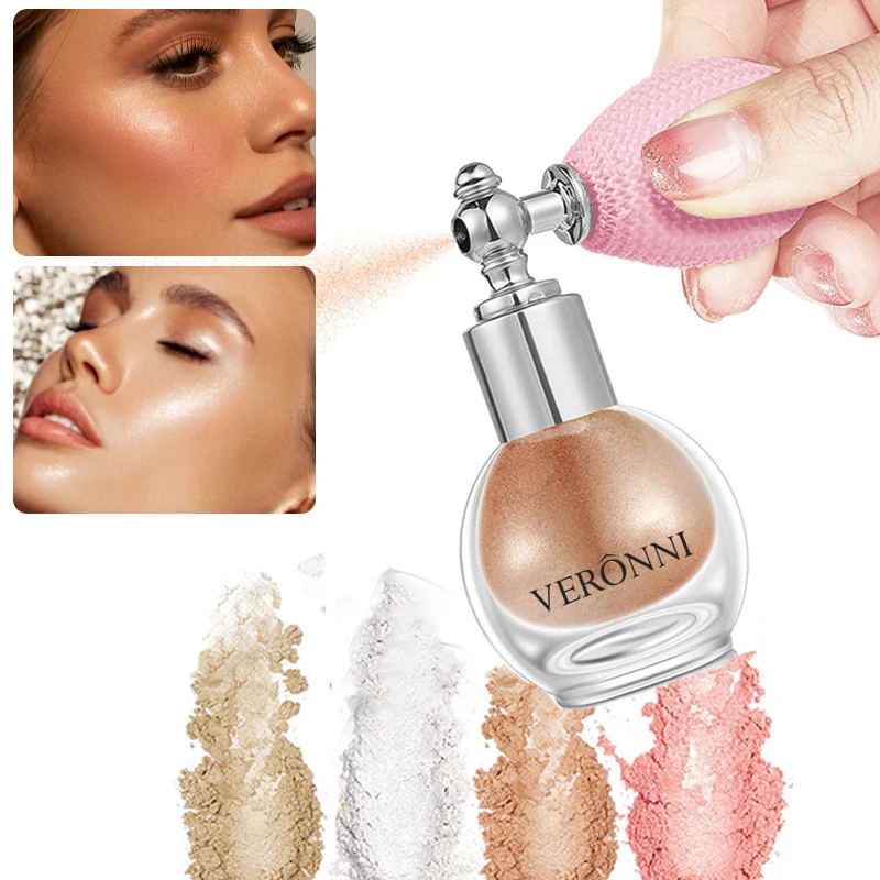 グリッターボディハイライターパウダースプレーメイクアップ、ボディと顔の毛用のシマーパウダー、パーティー、フェスティバル化粧品発光効果