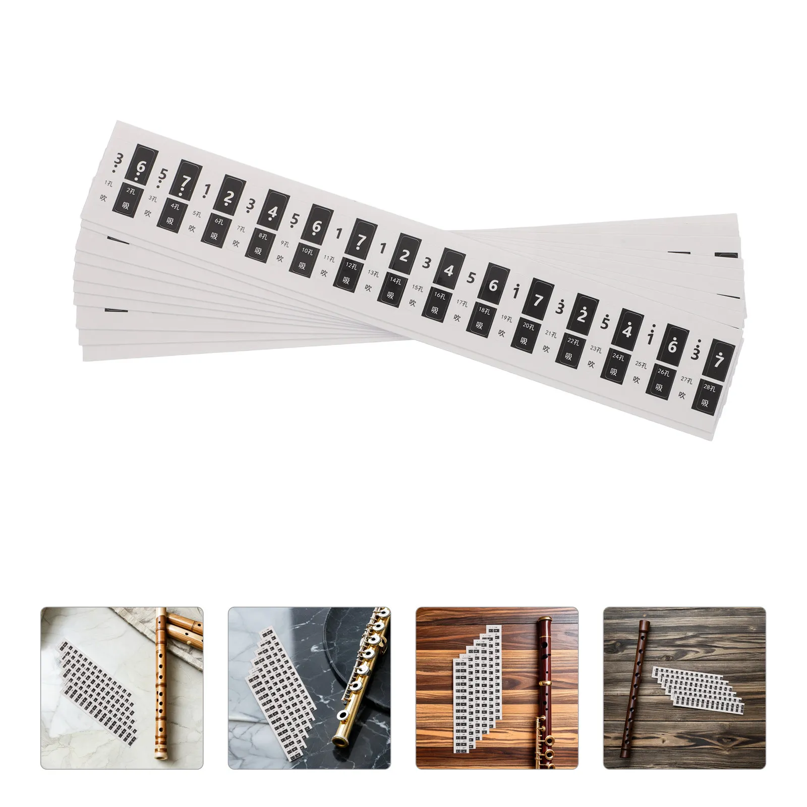 

60Pcs Harmonica Note Stickers Self-Adhesive Removable Labels for 24-Hole 28-Hole Polyphonic C Key Harmonicas Beginner Practice