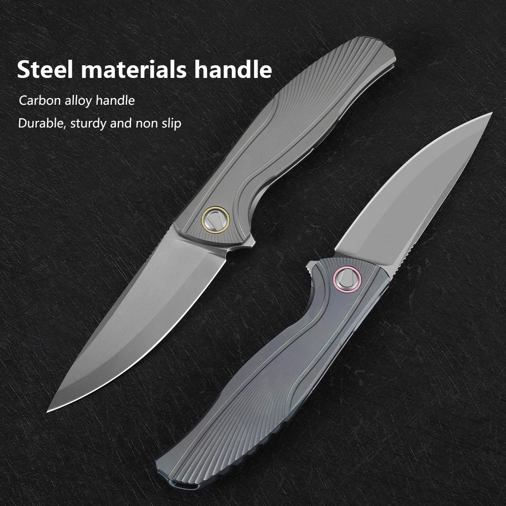 NINE THORN Bear F7 titanium handle logo M390 logo blade Ceramic bearing Tactical camping fish hunting EDC tool Folding blade kni