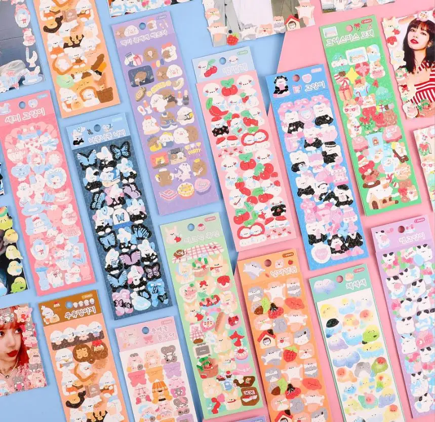 Home Pet Collection Series Girl Hand Account Sticker Pvc Waterproof Cute Small Sticker Korean Style Card Diy Material